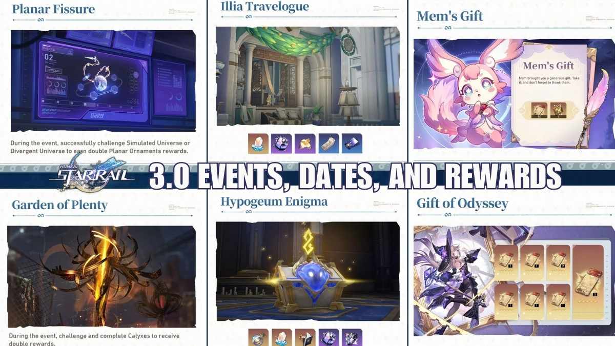 Honkai Star Rail 3.0 events, HSR 3.0 event dates, Honkai Star Rail 3.0 event rewards, HSR 3.0 event schedule, HSR 3.0 events